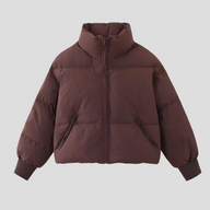 Alexis | Women's Cropped Puffer Winter Jacket with Stand Collar