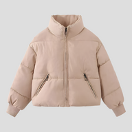 Alexis | Women's Cropped Puffer Winter Jacket with Stand Collar